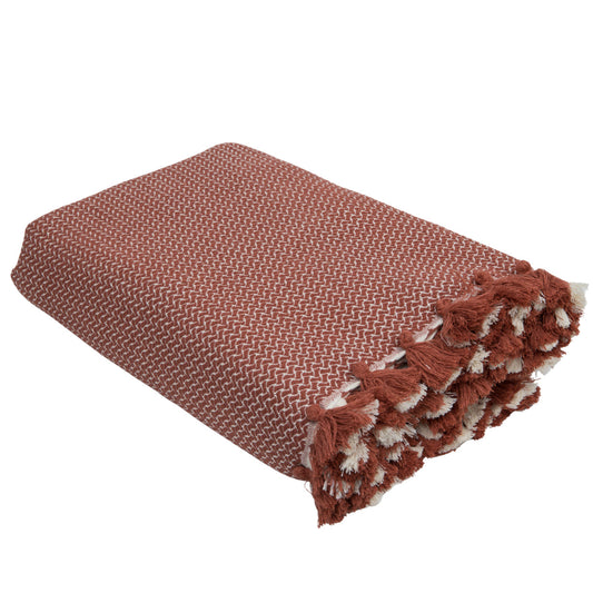 Plaid coton rouge tomette VERBIER