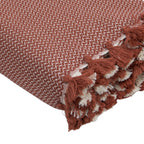 Plaid coton rouge tomette VERBIER - 130x170 cm