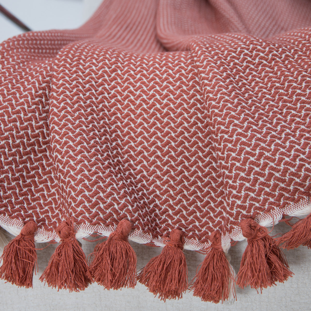 Plaid coton beige lin VERBIER