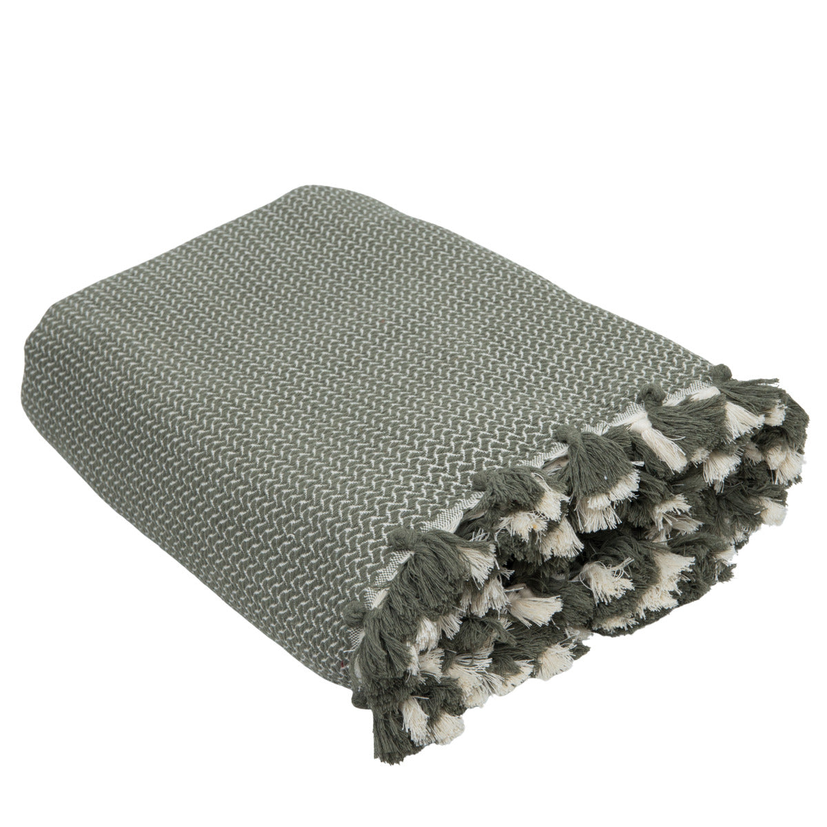 Plaid coton vert olive VERBIER