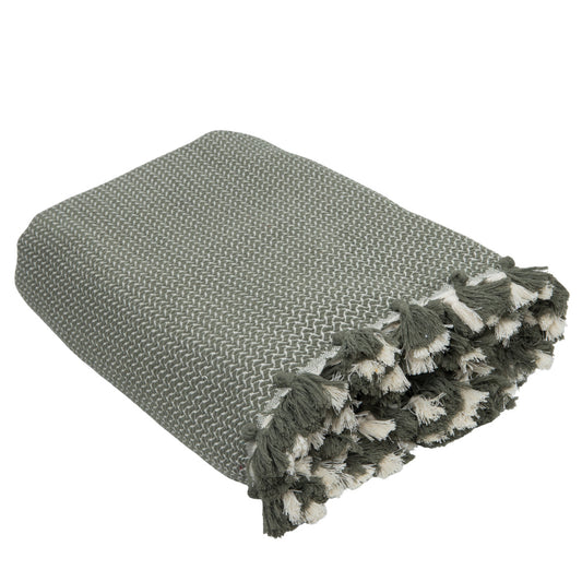 Plaid coton vert olive VERBIER