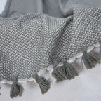Plaid coton vert olive VERBIER - 130x170 cm