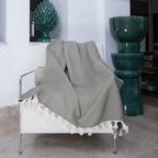 Plaid coton vert olive ZERMATT - 130x170 cm