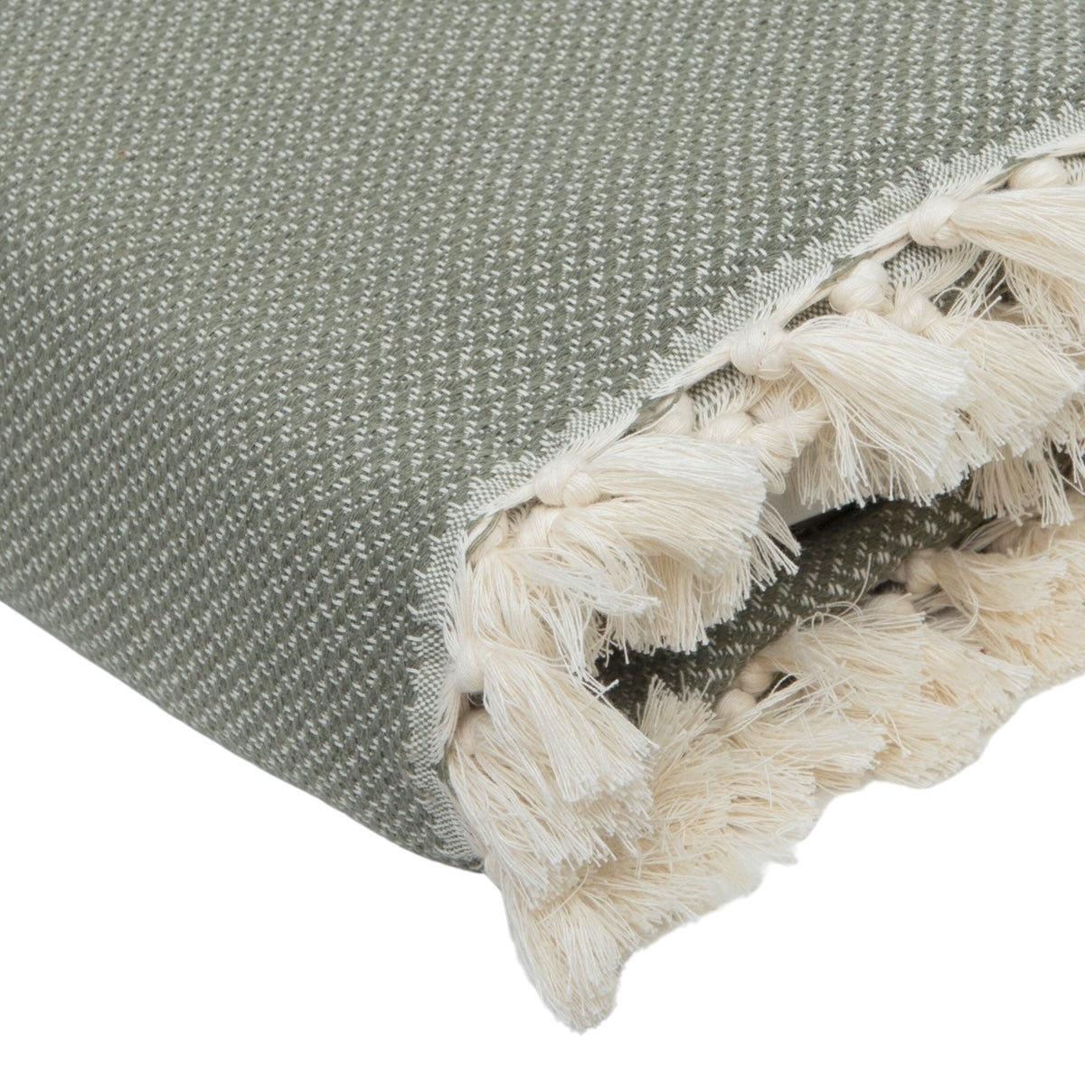 Plaid coton vert olive ZERMATT - 130x170 cm
