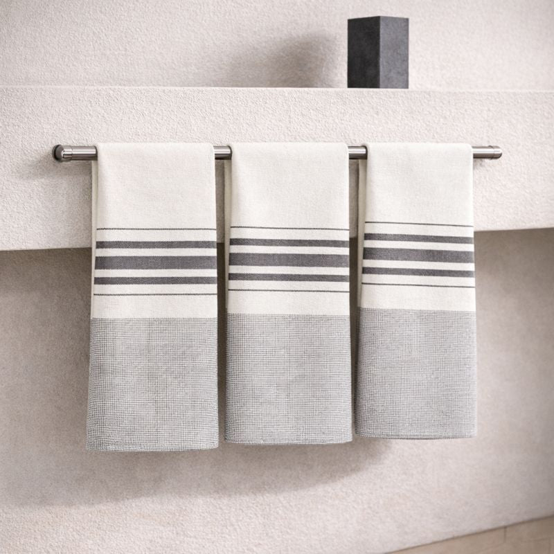 Torchon (X3) coton 45x70 LOUISE - taupe