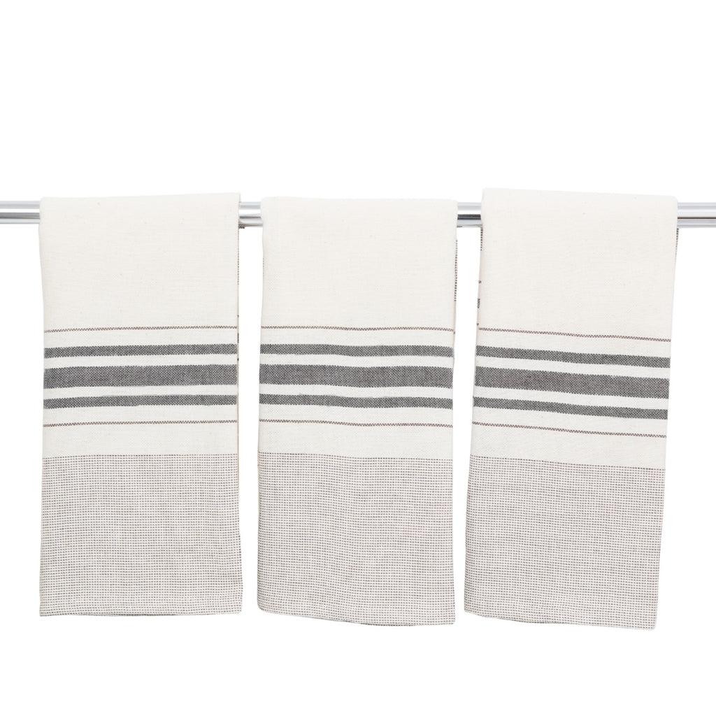 Torchon (X3) coton 45x70 LOUISE - taupe