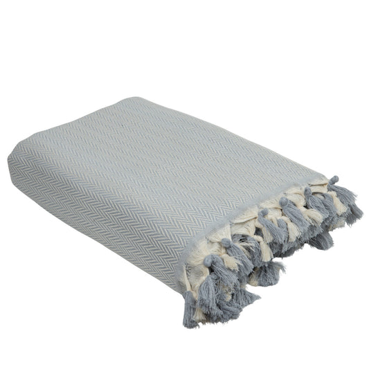 Plaid coton gris perle MEGEVE