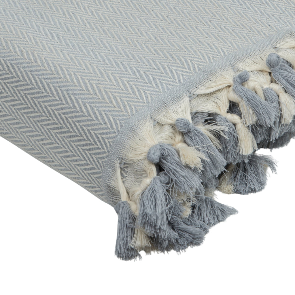 Plaid coton gris perle MEGEVE - 130x170 cm