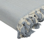 Plaid coton gris perle MEGEVE - 130x170 cm