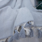 Plaid coton gris perle MEGEVE - 130x170 cm