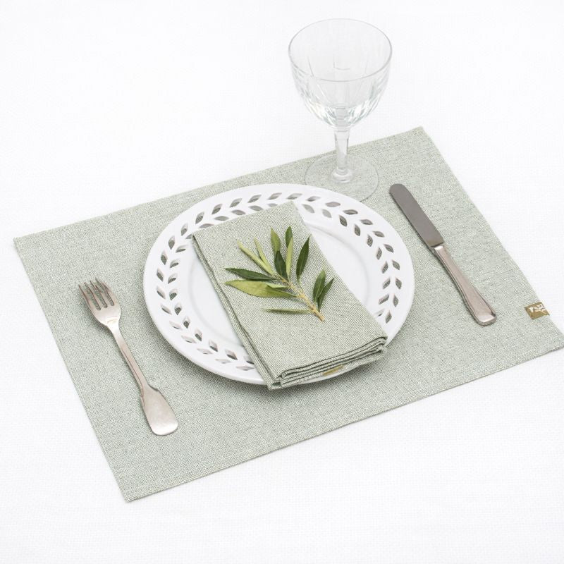 Set de table (x4) coton 35x50 COLETTE - vert olive