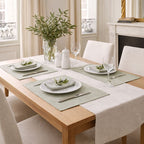 Set de table (x4) coton 35x50 COLETTE - vert olive