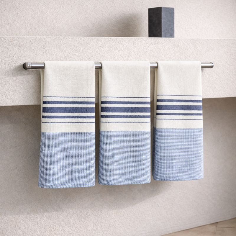 Torchon (X3) coton 45x70 LOUISE - bleu