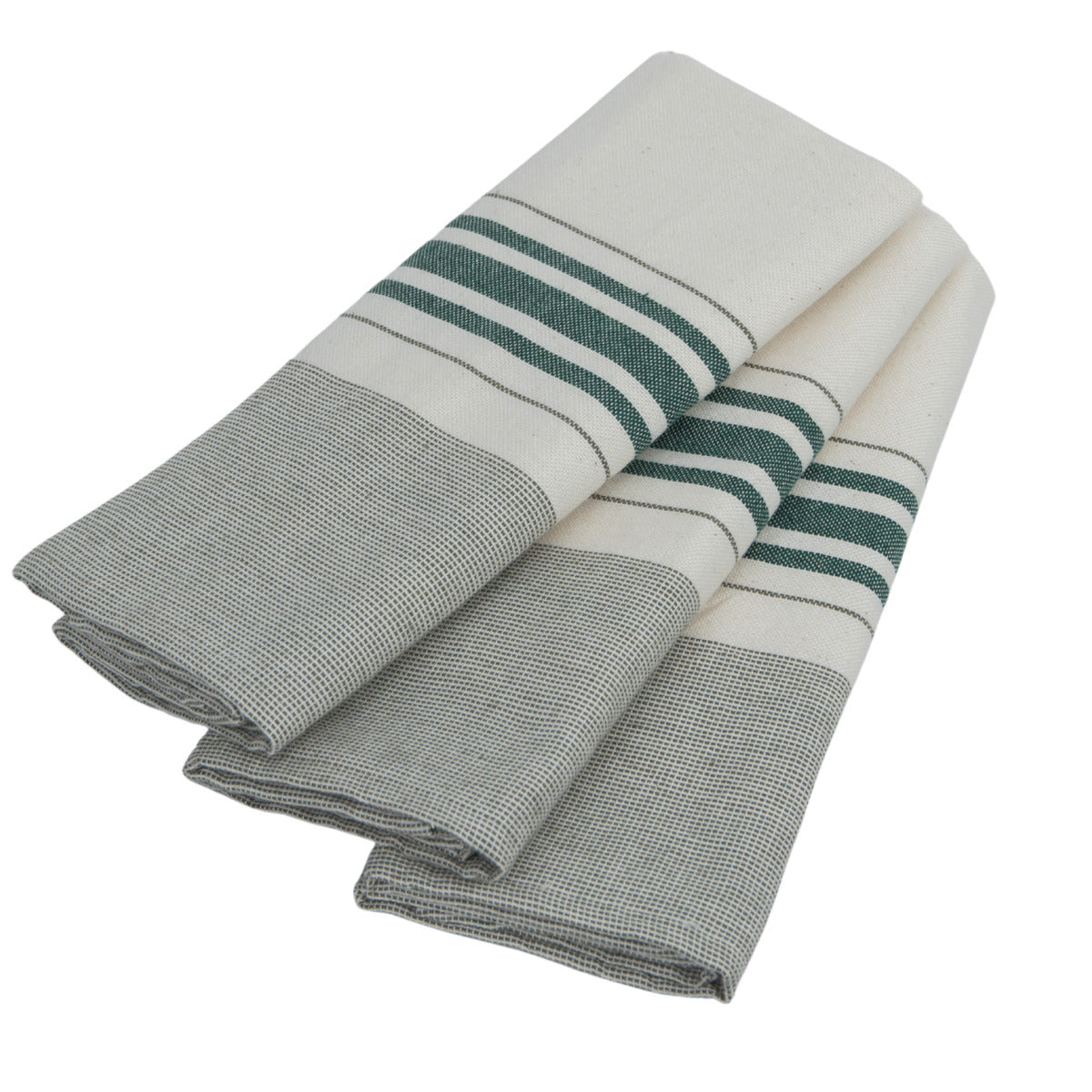 Torchon (X3) coton 45x70 LOUISE - vert