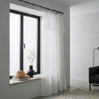 Voilage panneau (x2) voile de coton bio 140x290 BRUMA - blanc / blanc