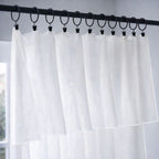 Voilage panneau (x2) voile de coton bio 140x290 BRUMA - blanc / blanc