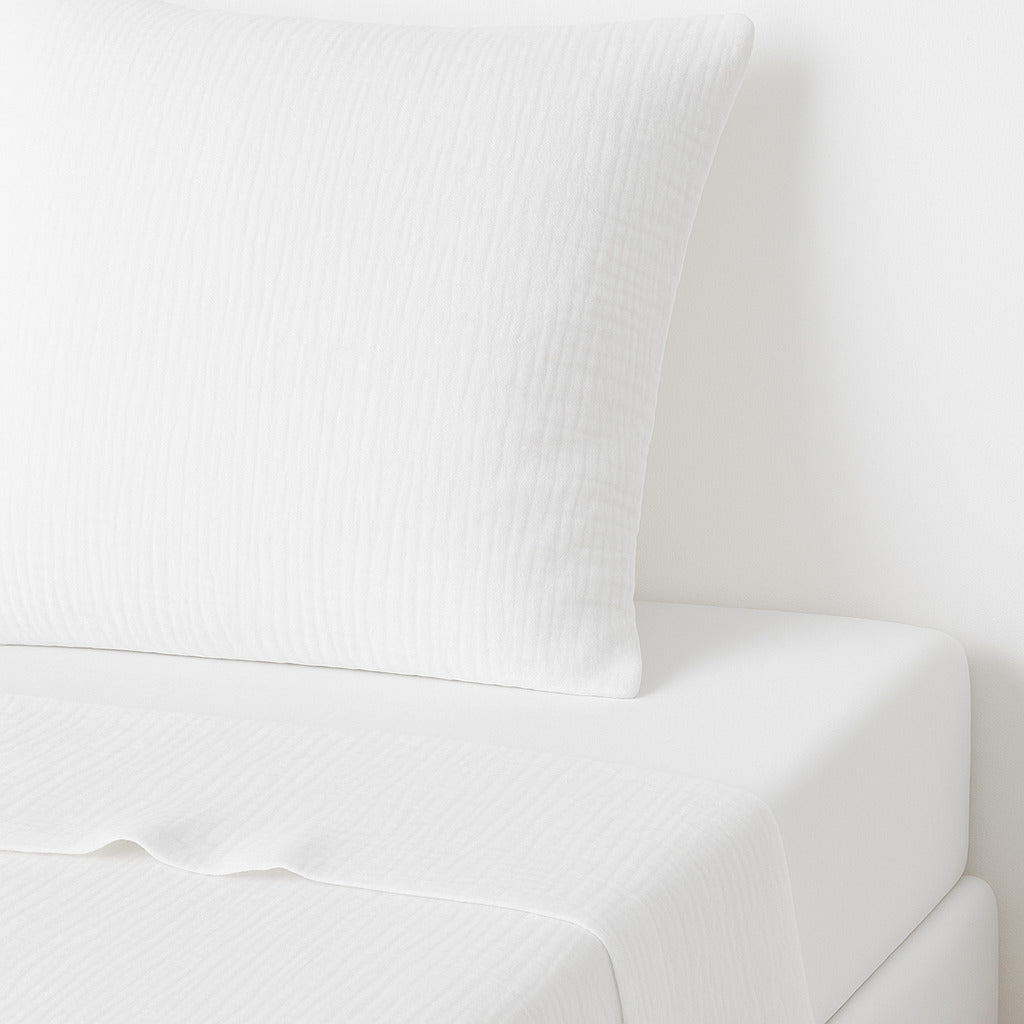 Drap plat gaze de coton 240x300 ALMA blanc
