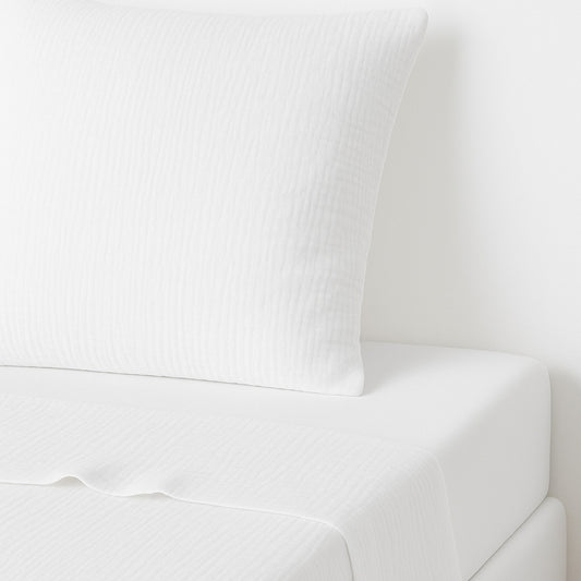 Drap plat gaze de coton 240x300 ALMA blanc