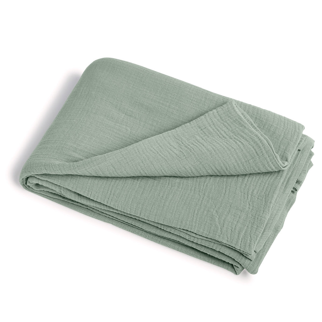 Drap plat gaze de coton 240x300 ALMA vert céladon
