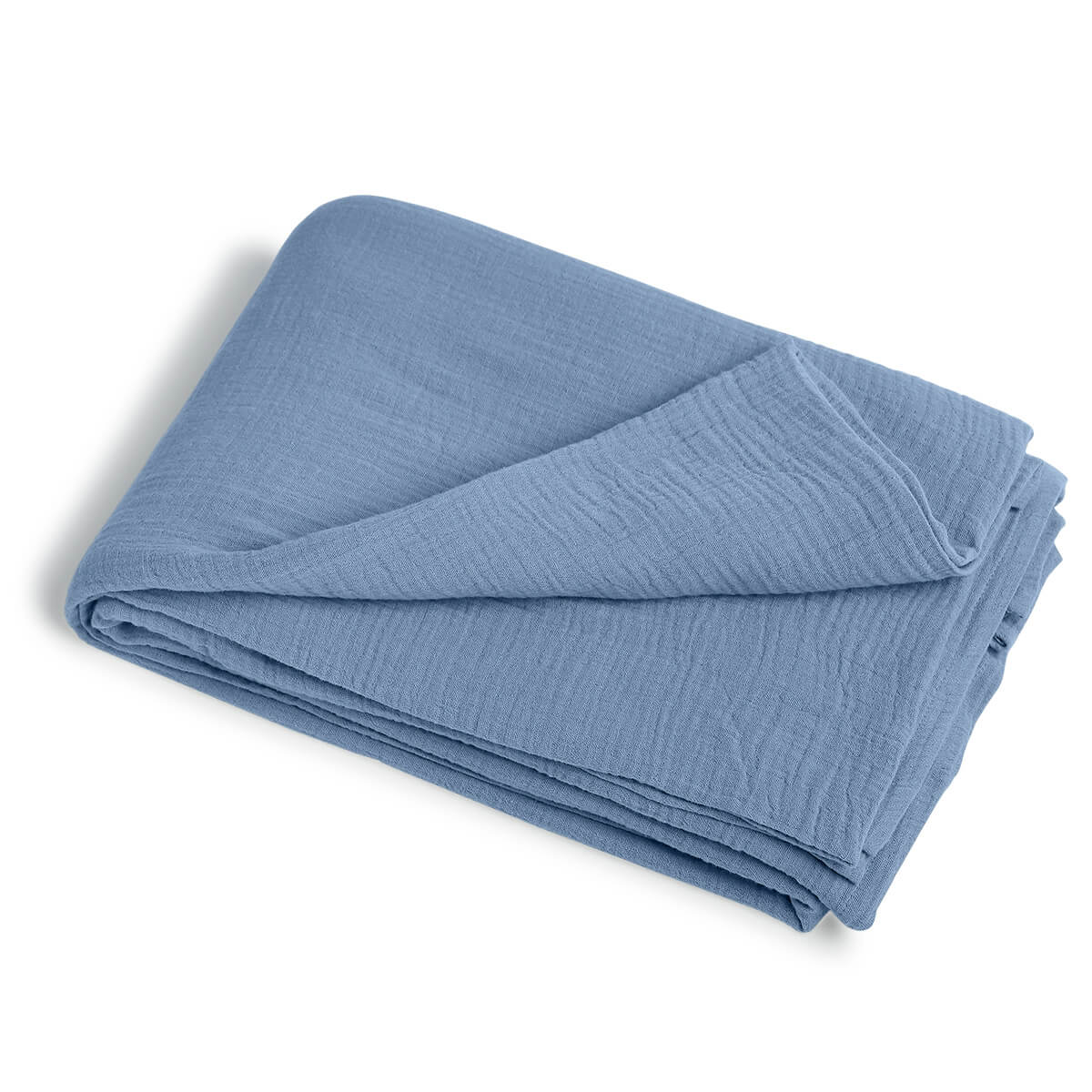 Drap plat gaze de coton 240x300 ALMA bleu