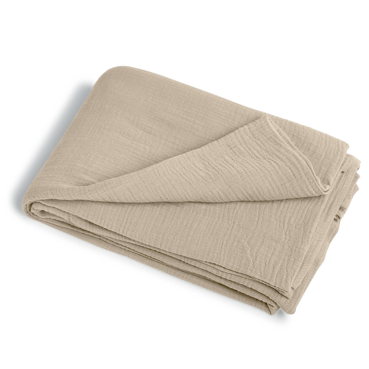 Drap plat gaze de coton 240x300 ALMA beige clair