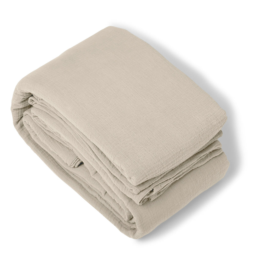 Housse de couette gaze de coton beige clair ALMA 140x200
