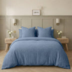 Housse de couette gaze de coton bleu ALMA 260x240