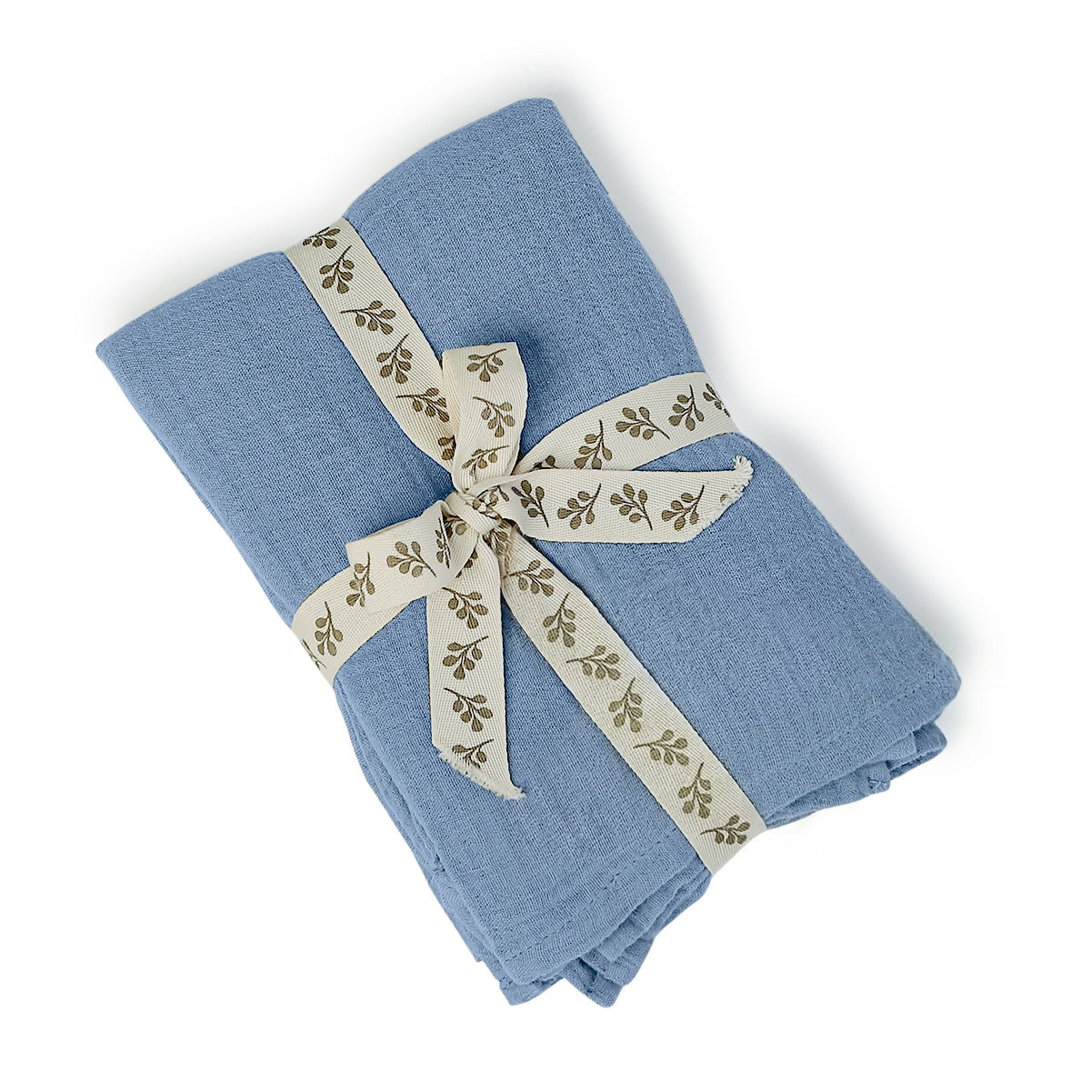 Housse de couette gaze de coton bleu ALMA 260x240