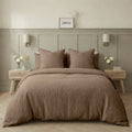 Housse de couette gaze de coton taupe clair ALMA 260x240