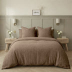 Housse de couette gaze de coton taupe clair ALMA 260x240