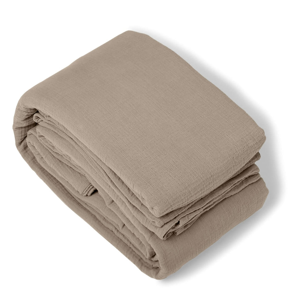 Housse de couette gaze de coton taupe clair ALMA 260x240