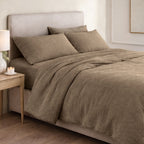Housse de couette gaze de coton taupe clair ALMA 260x240
