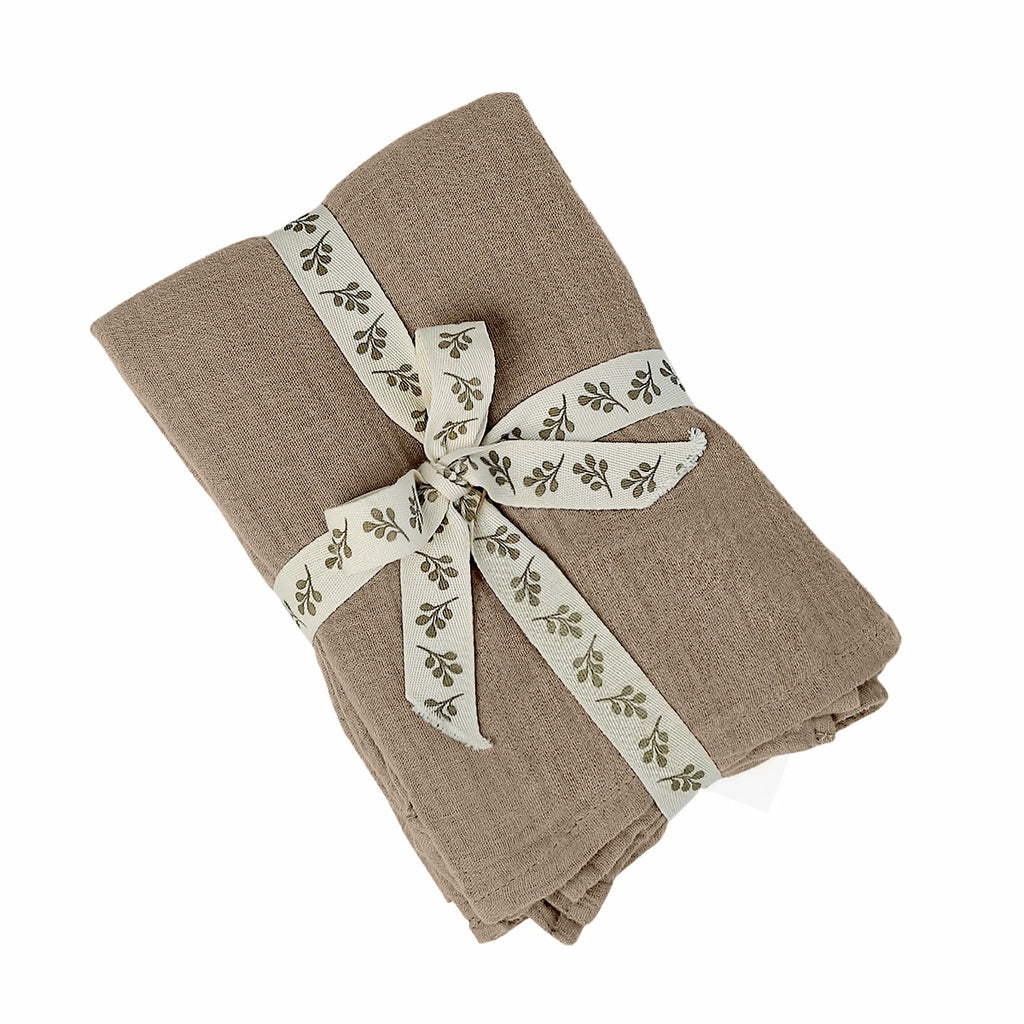 Housse de couette gaze de coton taupe clair ALMA 260x240