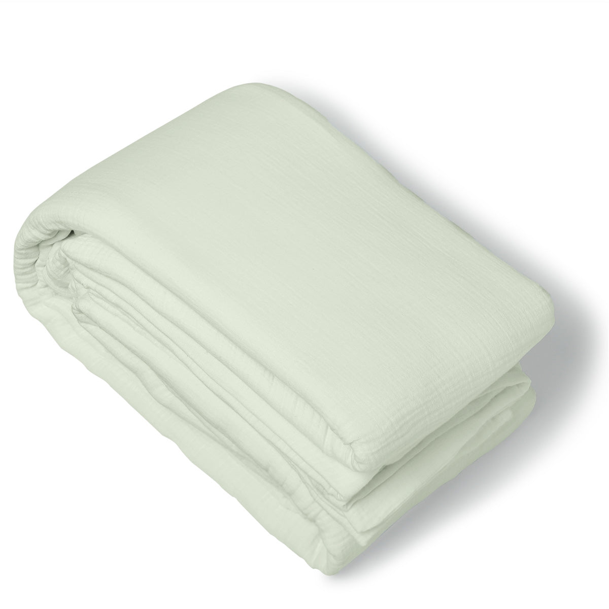 Housse de couette gaze de coton vert amande ALMA 140x200