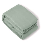 Housse de couette gaze de coton vert céladon ALMA 140x200