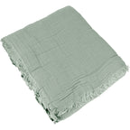 Jeté de lit gaze de coton 230x250 ALMA vert céladon