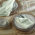 Lot de 4 serviettes de table gaze de coton 40x40 ALMA vert amande