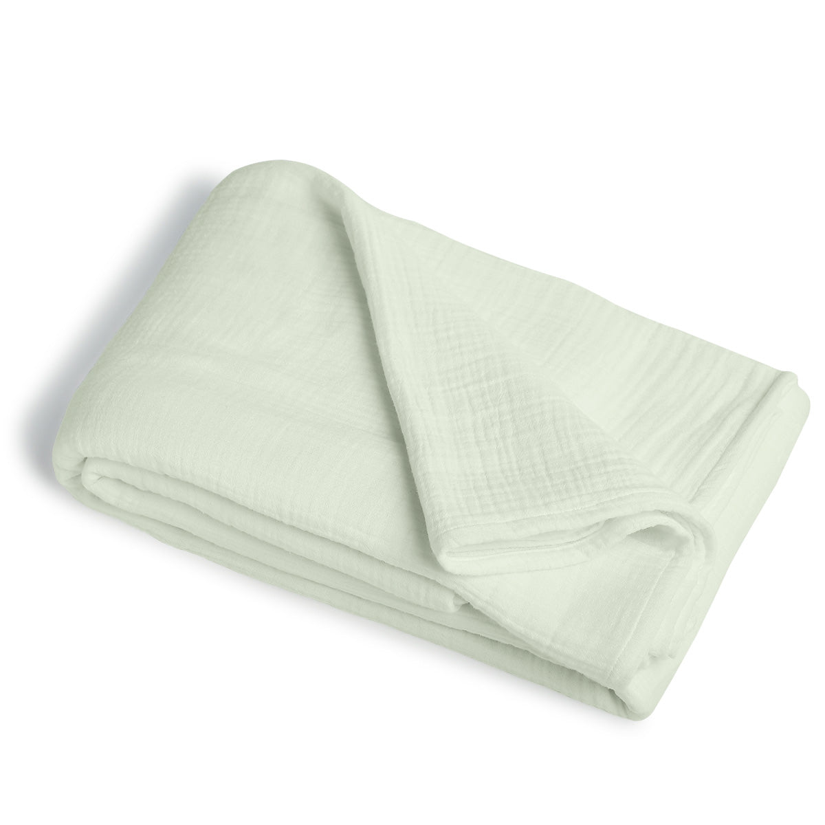 Lot de 4 serviettes de table gaze de coton 40x40 ALMA vert amande