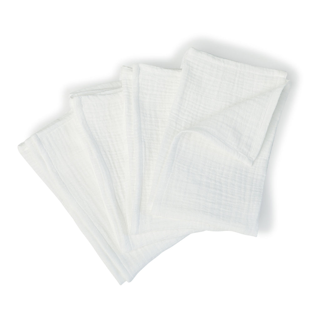Nappe + 10 serviettes gaze de coton 160x400 ALMA blanc