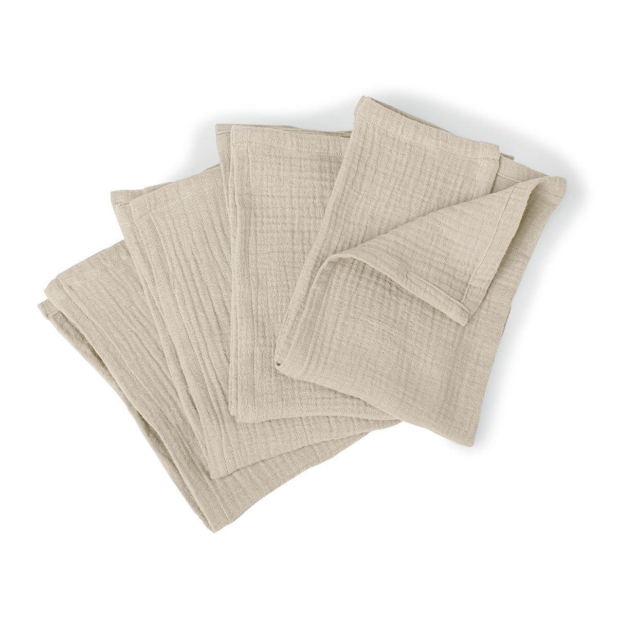 Nappe + 10 serviettes gaze de coton 160x400 ALMA beige clair