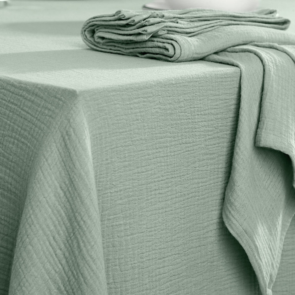 Nappe gaze de coton 150x300 ALMA vert céladon