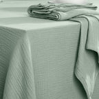 Nappe gaze de coton 150x300 ALMA vert céladon