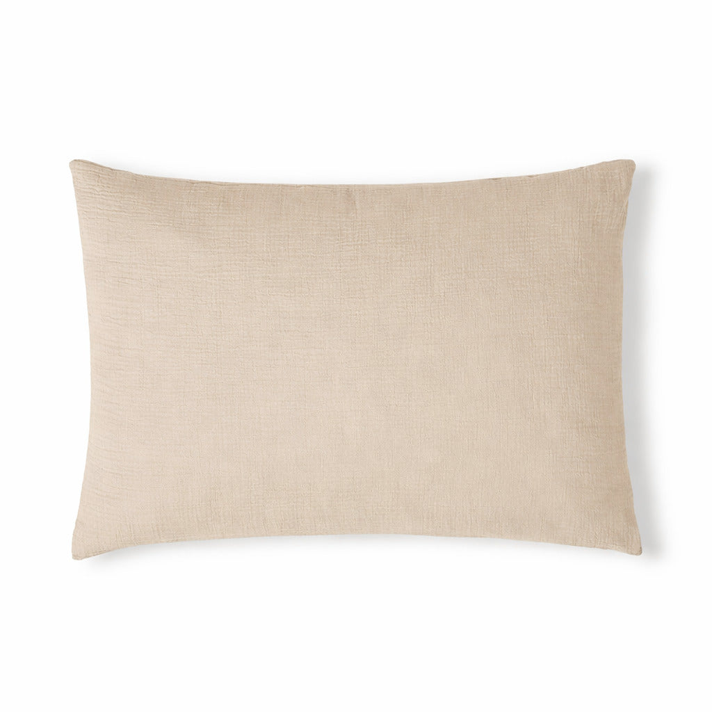 Parure + taies 50x70 gaze de coton beige clair ALMA 140x200+1(50x70)