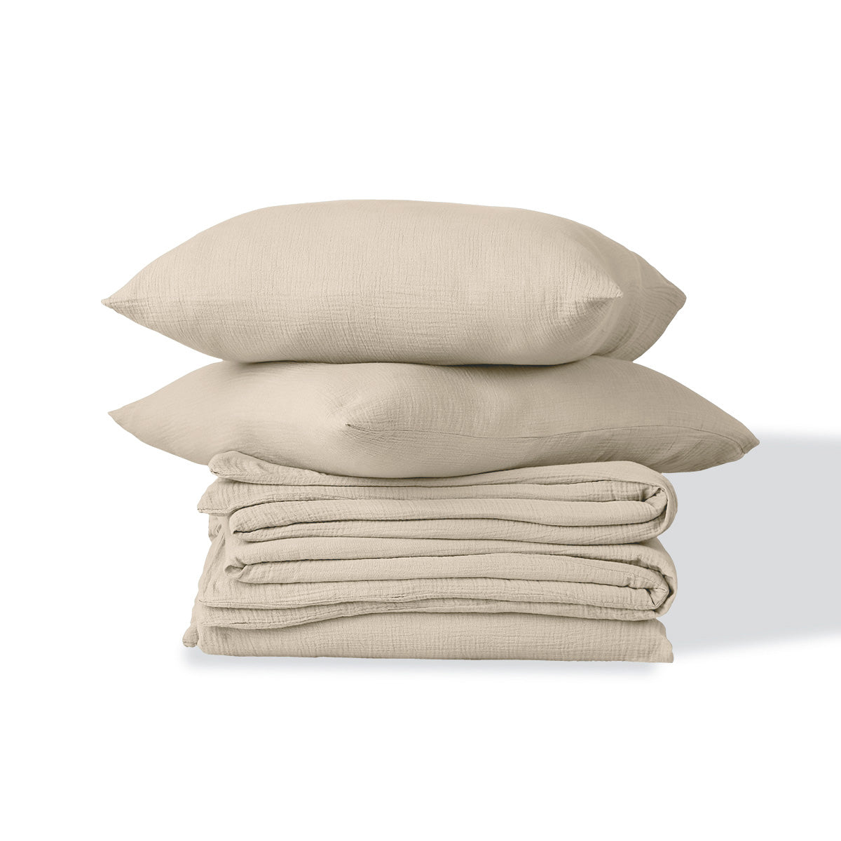 Parure + taies 50x70 gaze de coton blanc ALMA 260x240+2(50x70)