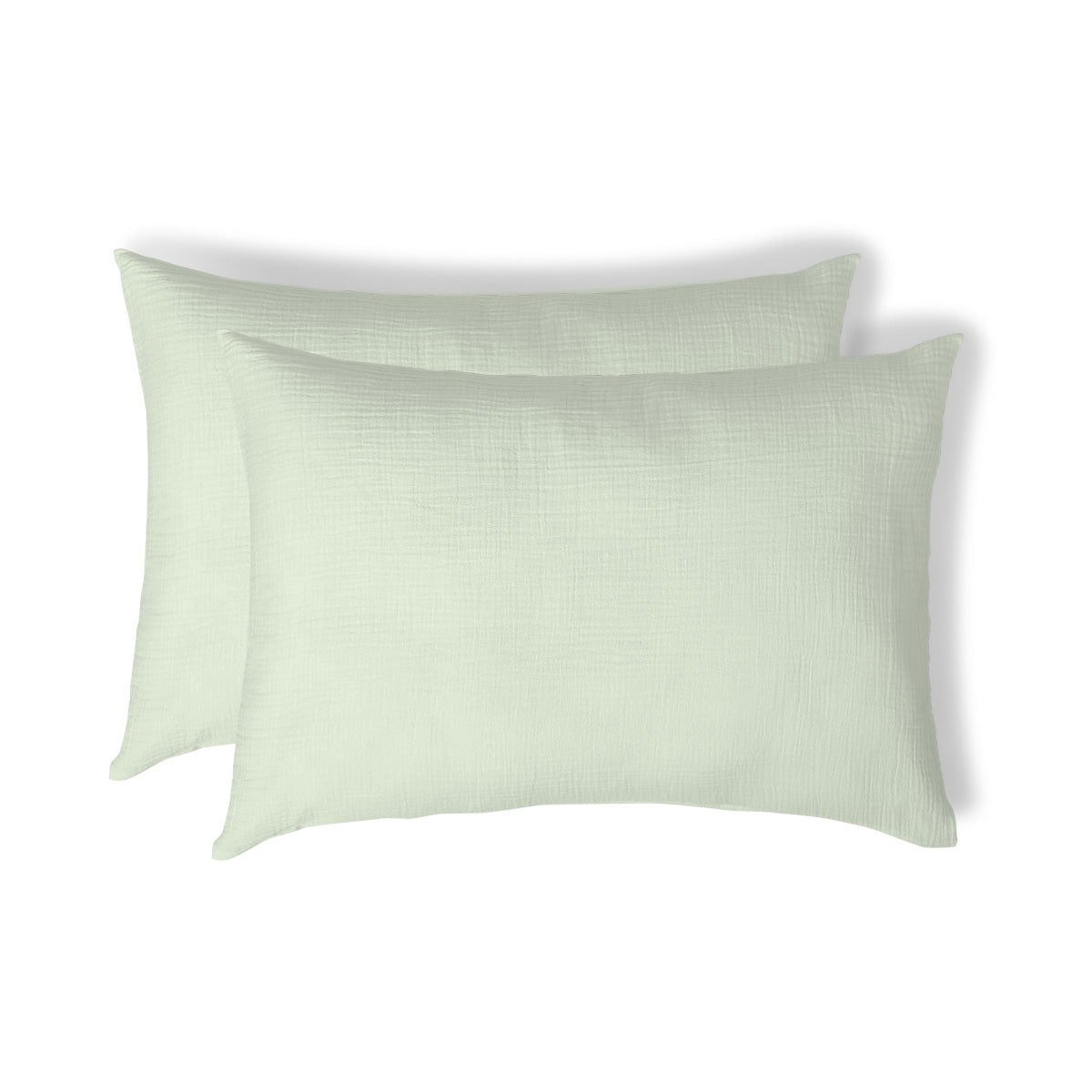 Parure + taies 50x70 gaze de coton vert amande ALMA 200x200+2(50x70)
