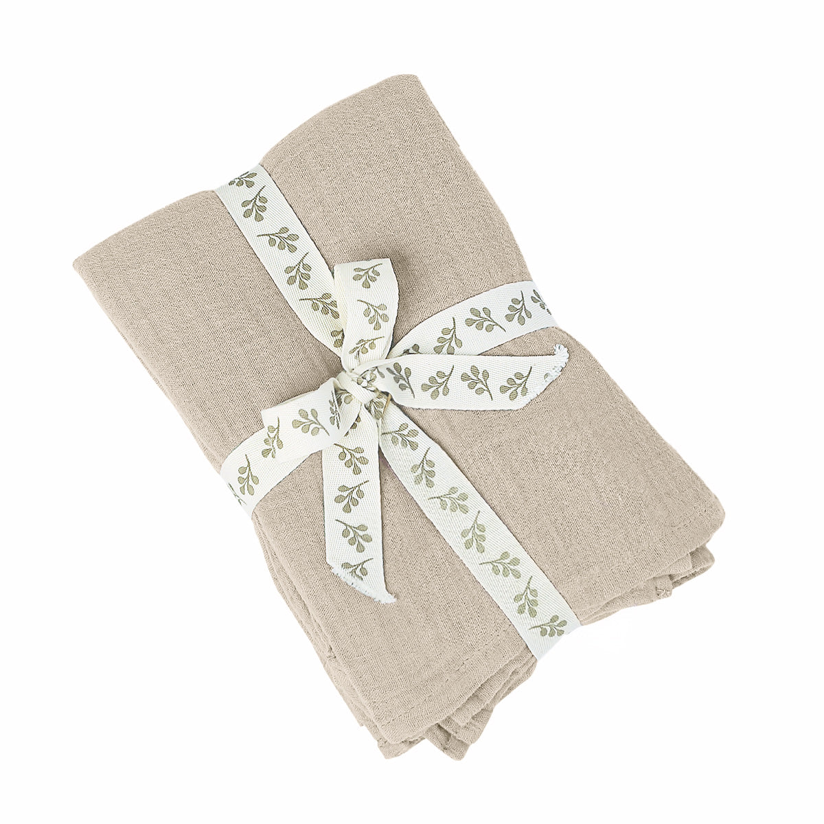 Parure + taies 65x65 gaze de coton beige clair ALMA 140x200/65x65