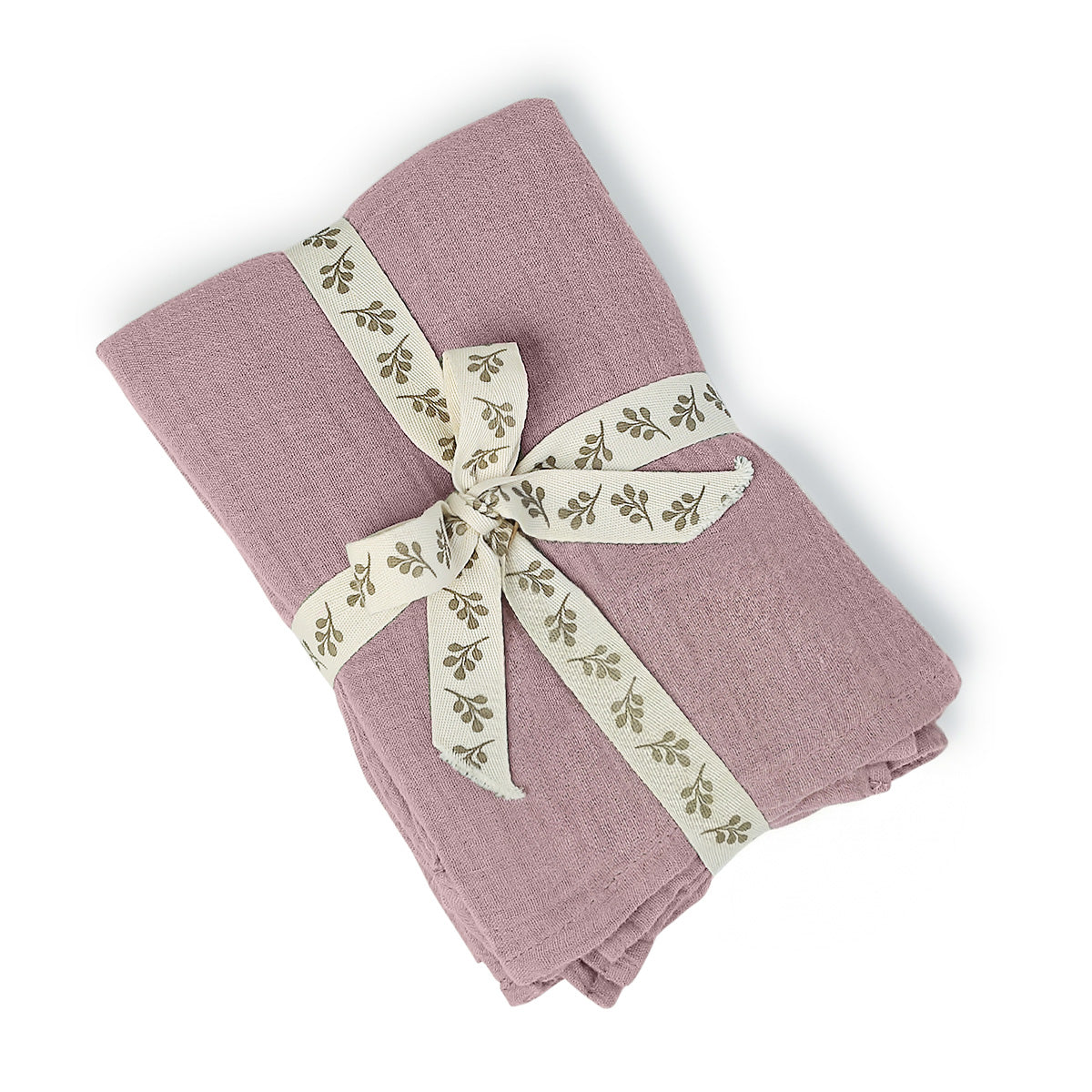 Parure + taies 50x70 gaze de coton bois de rose ALMA 200x200+2(50x70)