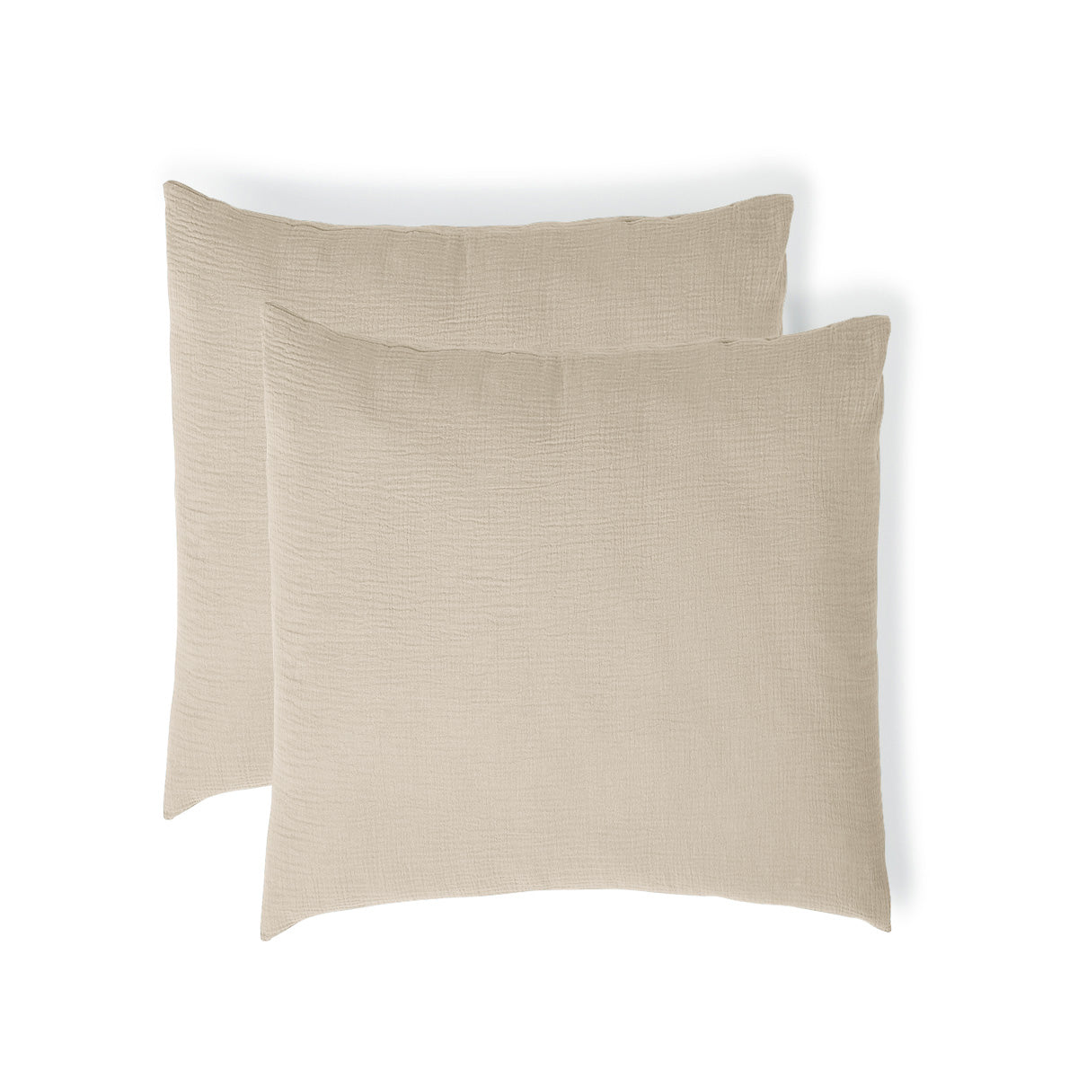 Parure + taies 65x65 gaze de coton beige clair ALMA 200x200+2(65x65)