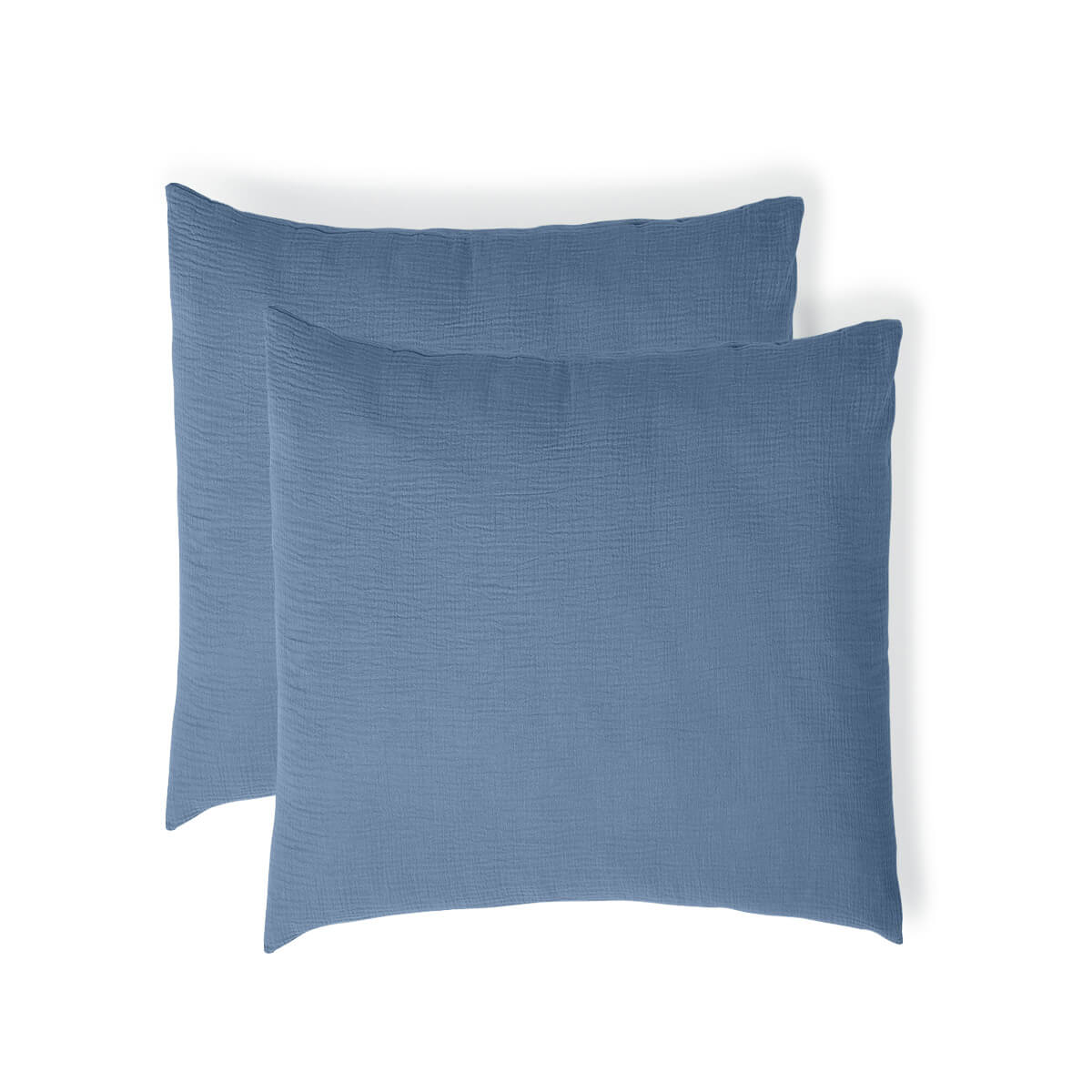 Parure + taies 65x65 gaze de coton bleu ALMA 240x220+2(65x65)