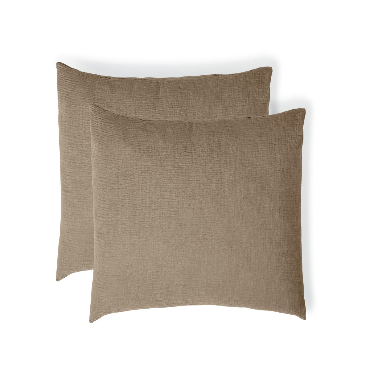 Parure + taies 65x65 gaze de coton taupe clair ALMA 240x220+2(65x65)